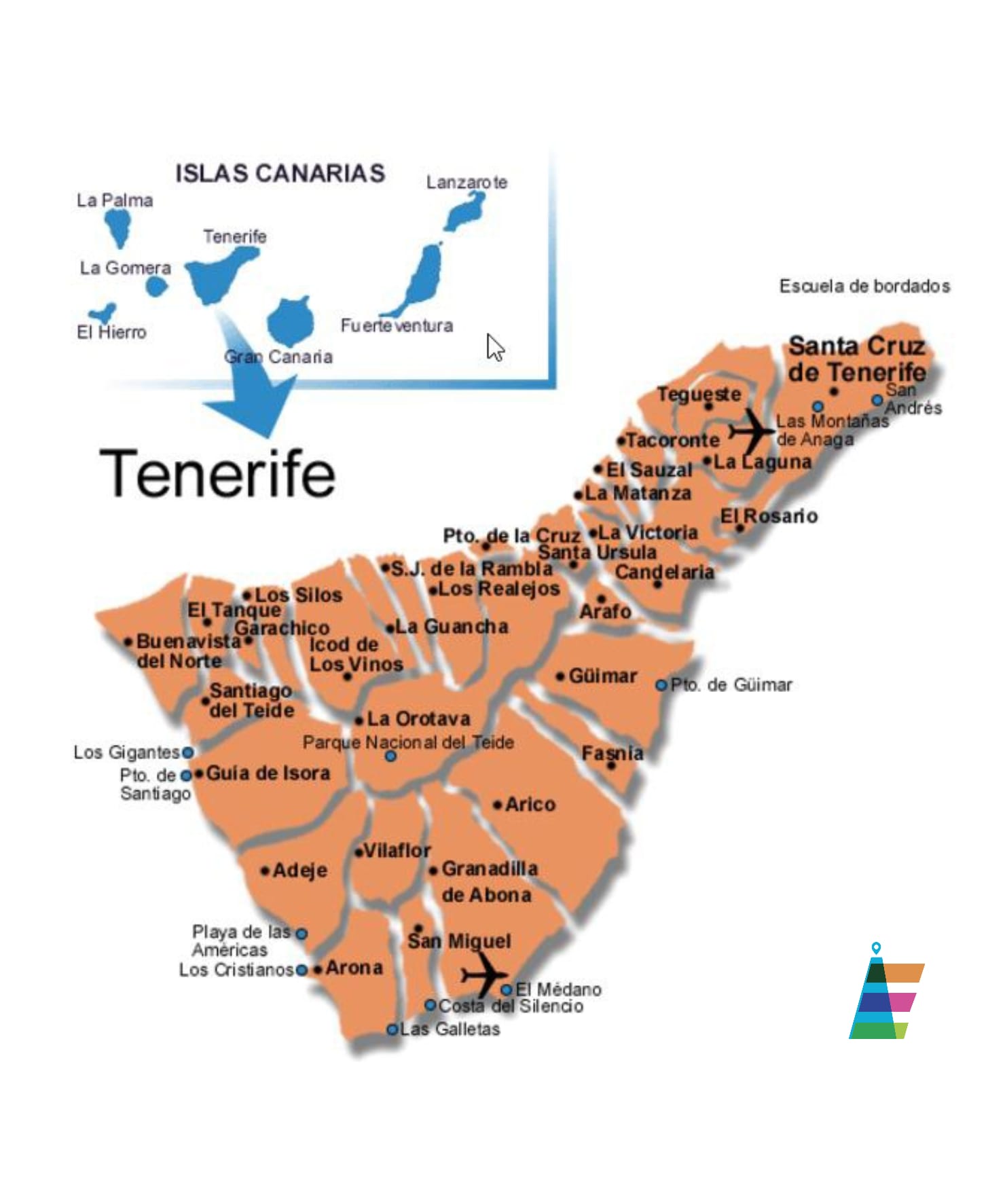 Mappa Isola di Tenerife